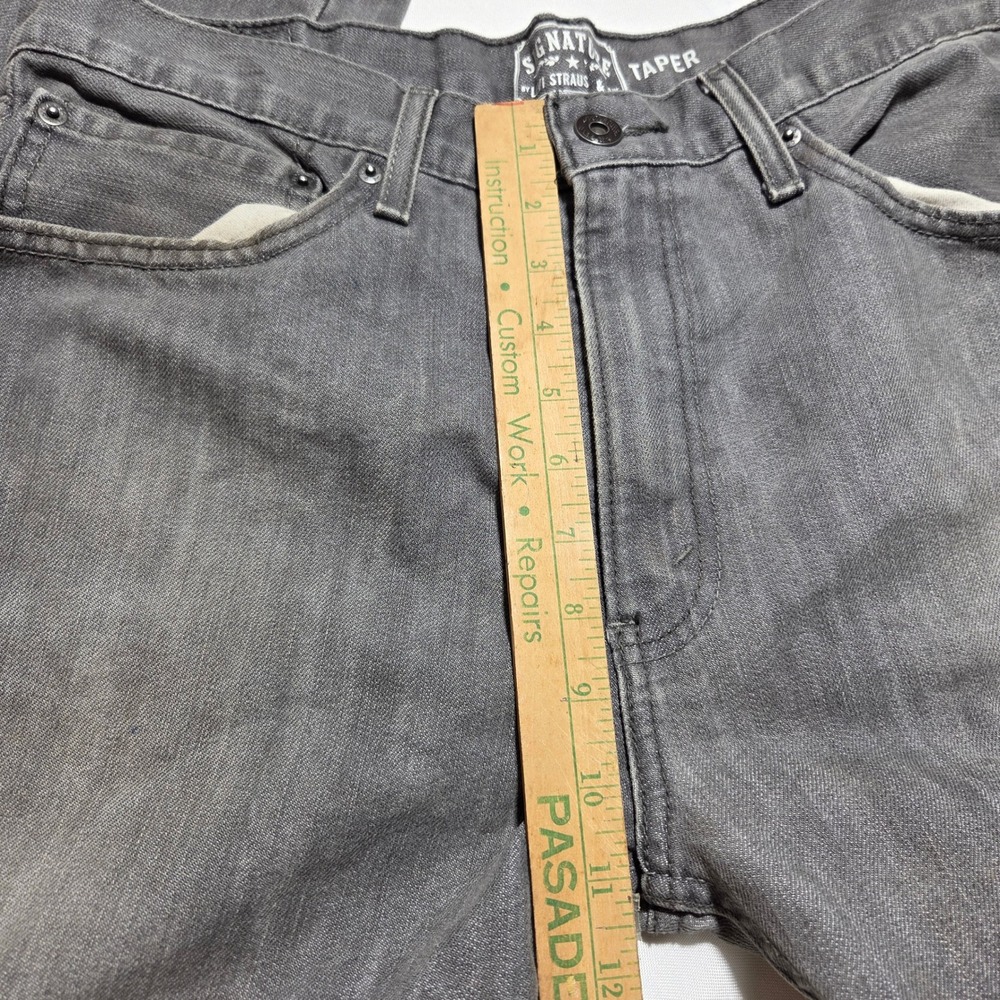 Signature by Levi Strauss & Co Mens Taper Fit Grey Denim Jeans 32x29 - Picture 8 of 8